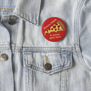 Chapa Redonda De 5 Cm Botones de personalizado de texto y color pizza Sl