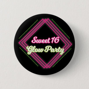 Chapa Redonda De 5 Cm Botones de Pins Favor de Fiesta de Sweet 16 Glow