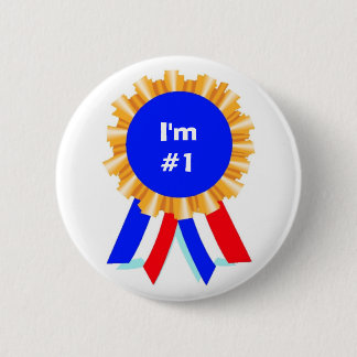 Chapa Redonda De 5 Cm Botones de premio de cinta azul personalizada para
