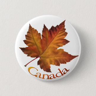 Chapa Redonda De 5 Cm Botones de recuerdo de hojas de maple de Canada Bu