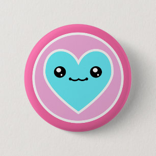 Chapa Redonda De 5 Cm Botones del corazón de Kawaii