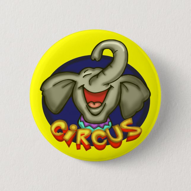 Chapa Redonda De 5 Cm Botones del elefante del circo (Anverso)