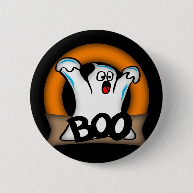 Chapa Redonda De 5 Cm Botones del fantasma de Halloween (Anverso)