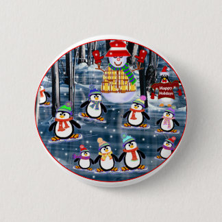 Chapa Redonda De 5 Cm Botones del pingüino