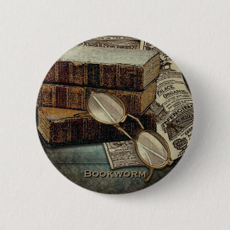 Chapa Redonda De 5 Cm Botones del ratón de biblioteca de la lectura del