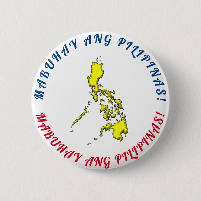 Chapa Redonda De 5 Cm Botones Mabuhay ang Pilipinas (Anverso)