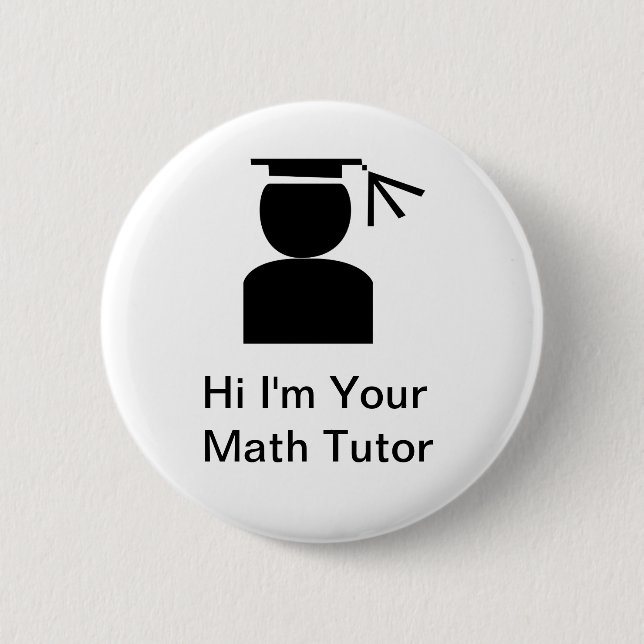 Chapa Redonda De 5 Cm Botones Math Tutor (Anverso)