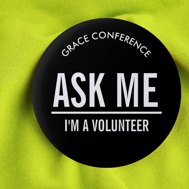 Chapa Redonda De 5 Cm Botones negros para los voluntarios (Subido por el creador)