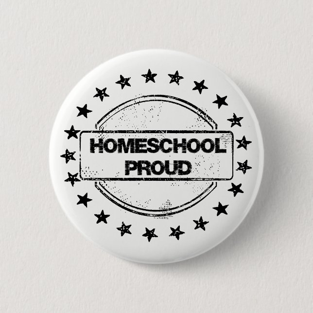 Chapa Redonda De 5 Cm Botones orgullosos de Homeschool (Anverso)