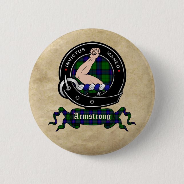 Chapa Redonda De 5 Cm Botones para la insignia de clan Armstrong (Anverso)