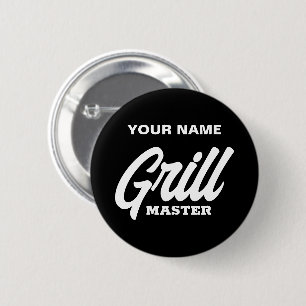 Chapa Redonda De 5 Cm Botones personalizado Grill Master para el fiesta