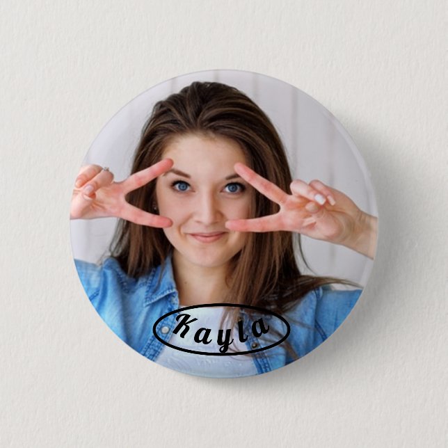 Chapa Redonda De 5 Cm Botones personalizados de la foto (Anverso)