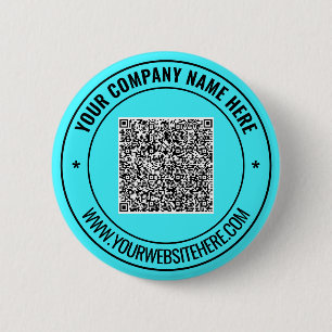 Chapa Redonda De 5 Cm Botones promocionales de negocio con texto QR pers