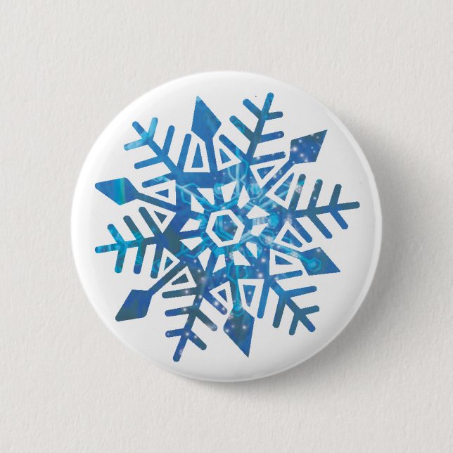 Chapa Redonda De 5 Cm Botones Serene Snowflake (Anverso)