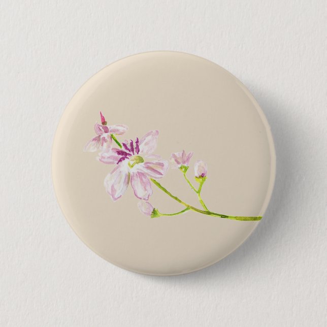 Chapa Redonda De 5 Cm Botones tema vainilla floral  (Anverso)