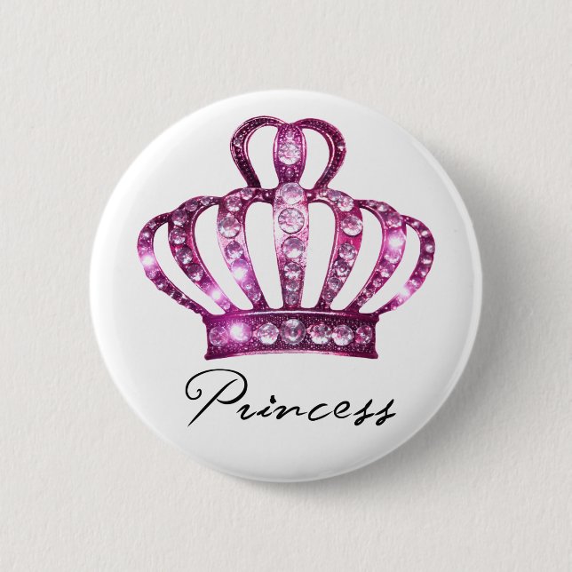 Chapa Redonda De 5 Cm Botones Tiara Princess (Anverso)