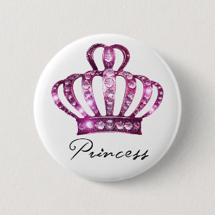 Chapa Redonda De 5 Cm Botones Tiara Princess