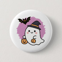 Botones y Pins de Halloween Adorables Fantasmas, C