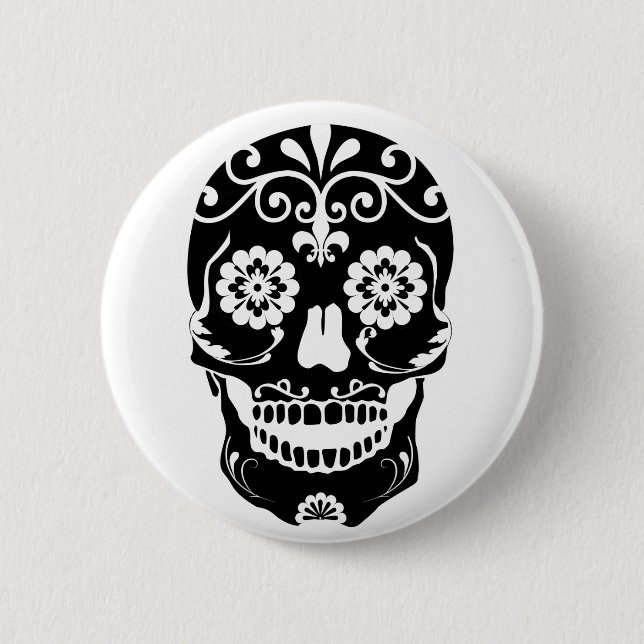 Chapa Redonda De 5 Cm Bottom Sugar Skull (Anverso)