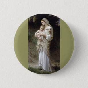 Chapa Redonda De 5 Cm Bouguereau Inocencia Lady Cordero