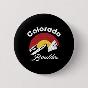Chapa Redonda De 5 Cm Boulder Flatirons Colorado Bandera Escalada en bic