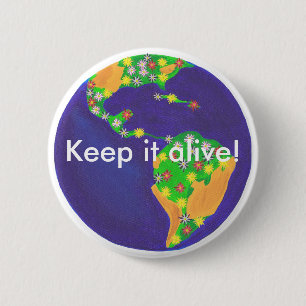 Chapa Redonda De 5 Cm Bouquet de la Tierra - Mantente vivo los botones d