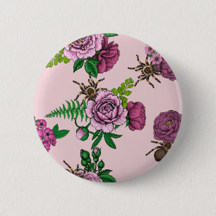 Chapa Redonda De 5 Cm Bouquets y tarantula