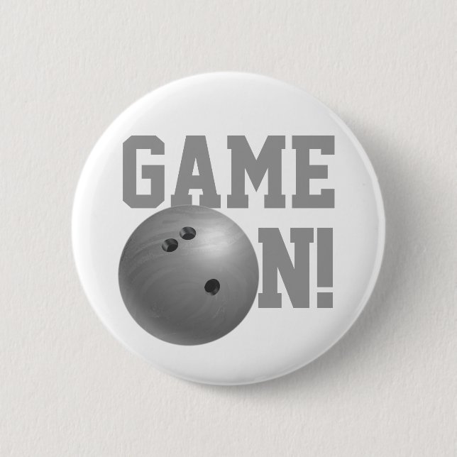 Chapa Redonda De 5 Cm Bowling Ball Gray (Anverso)