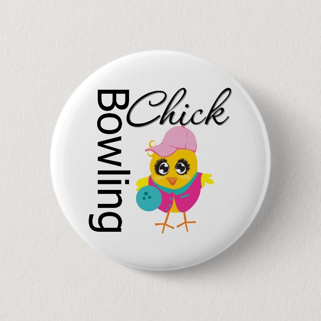 Chapa Redonda De 5 Cm Bowling Chick (Anverso)