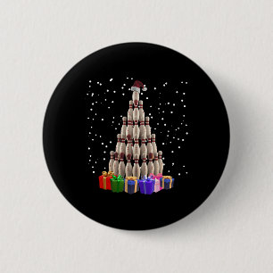 Chapa Redonda De 5 Cm Bowling Christmas Tree Funny Xmas Mating Family