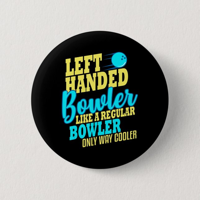 Chapa Redonda De 5 Cm Bowling Left Bowler Fun Team (Anverso)