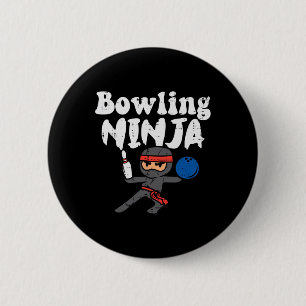 Chapa Redonda De 5 Cm Bowling Ninja Funny Bowler Boys Chicas Niños Peque