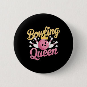 Chapa Redonda De 5 Cm Bowling Queen Bowler Funny Bowling