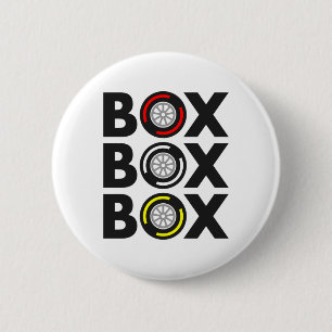Chapa Redonda De 5 Cm "Box Box Box" F1 Diseño de compuestos de neumáti