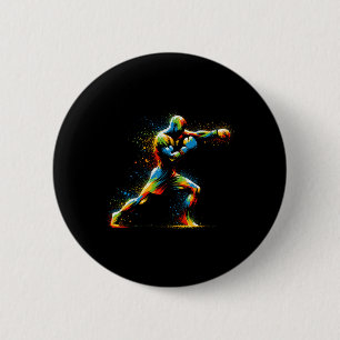 Chapa Redonda De 5 Cm Boxeador Colorful Boxer Sport Kickboxer tema de en