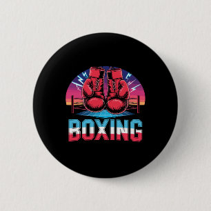 Chapa Redonda De 5 Cm Boxeador de guantes de boxeo de época de los años