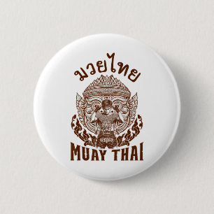 Chapa Redonda De 5 Cm Boxeador de Muay Thai Amante del Boxeo Boxeo Taila