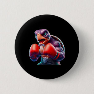 Chapa Redonda De 5 Cm Boxeador tortuga de boxeo Kickboxer luchador mma