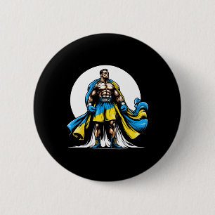Chapa Redonda De 5 Cm Boxeador ucraniano luchador de boxeo patriótico Uc