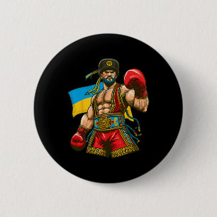 Chapa Redonda De 5 Cm Boxeo Boxeador ucraniano Bandera de Ucrania 