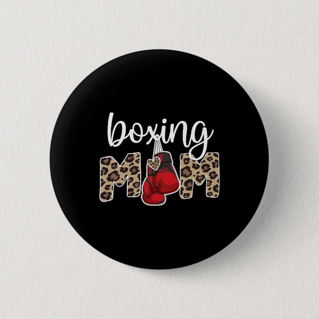 Chapa Redonda De 5 Cm Boxeo de mamá Orgullosa Mamá Boxeando (Anverso)