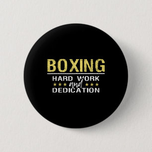 Chapa Redonda De 5 Cm Boxeo De Trabajo Duro Y Dedicación - Gimnasio De K
