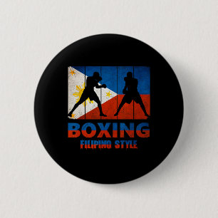 Chapa Redonda De 5 Cm Boxeo Filipino de Estilo Vintage
