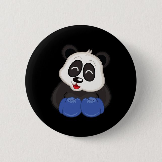 Chapa Redonda De 5 Cm Boxeo - Panda Bear (Anverso)