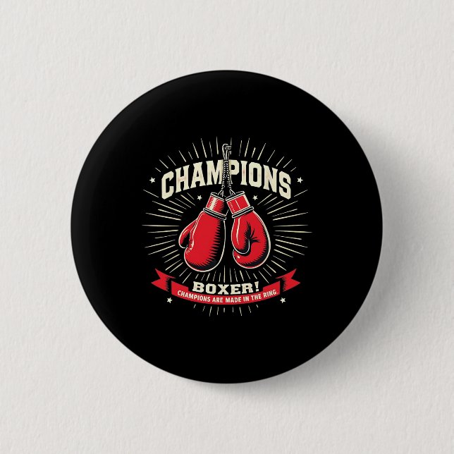 Chapa Redonda De 5 Cm Boxeo Soy Boxer (Anverso)
