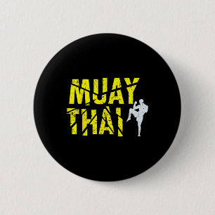 Chapa Redonda De 5 Cm Boxeo Tailandés - Boxeador de Muay Thai Kickboxing