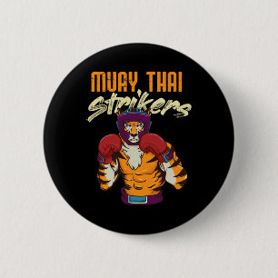 Chapa Redonda De 5 Cm Boxeo Tailandés Tigre Muay Thai Tailandia Kickboxi