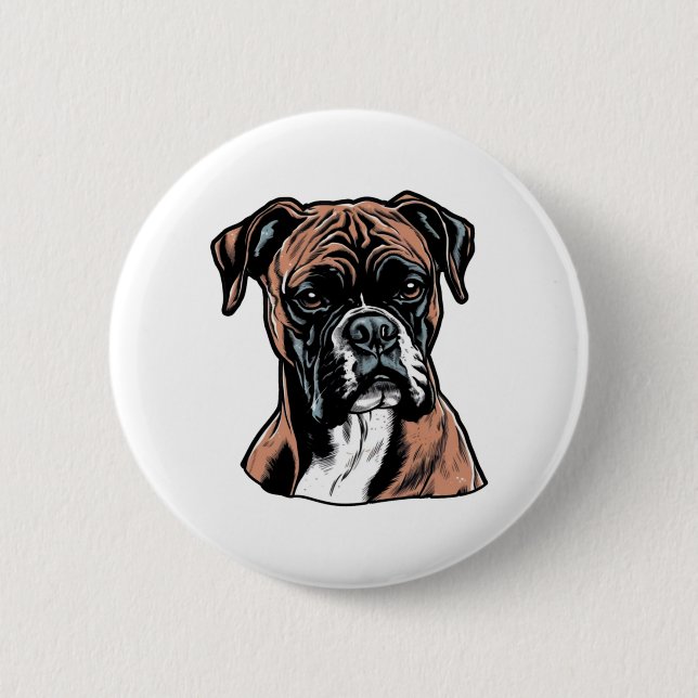 Chapa Redonda De 5 Cm Boxer Buddy Protección Humorosa (Anverso)