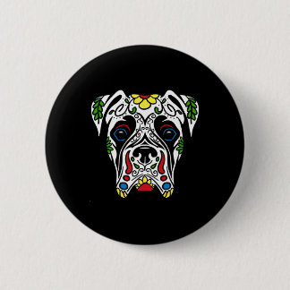 Chapa Redonda De 5 Cm Boxer De Blanco - Agencia Gubernamental Calavera D