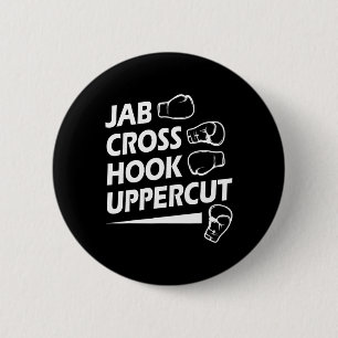 Chapa Redonda De 5 Cm Boxer de boxeo deportivo Jab Cross Hook Uppercut